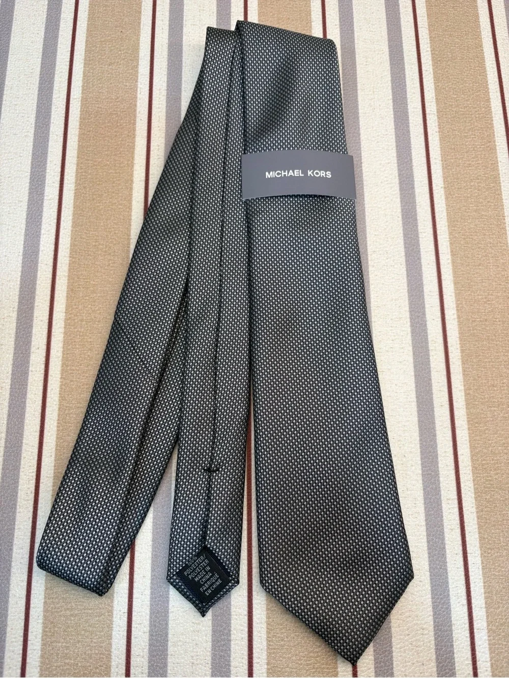 Michael Kors Men's Neck Tie HoundstoothBlack Plaids & Checks NEW MSRP: $69